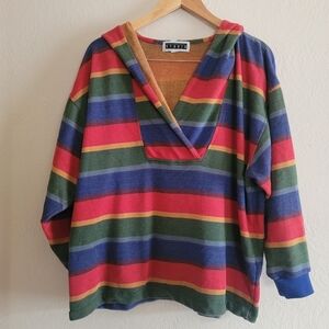 STUDIO, Vintage Pullover, Multicolor Stripes,‎ Size Small (oversized or unisex)